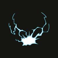 simple flat lightning energy cartoon vector