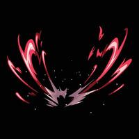 red slash attack cartoon effect vector