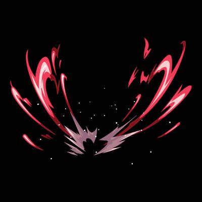 red slash attack cartoon effect