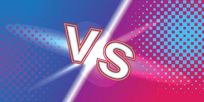 Background versus conflict battle screen and technology style blue and purple futuristic gradient comparison with light sparkles. vector