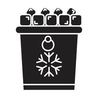 Ice bucket icon on white background vector