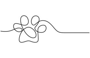 Continuous Line Drawing of Dog Paw vector