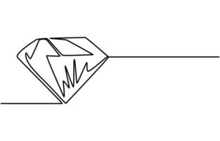 ontinuous line drawing of diamonds simple linear style vector