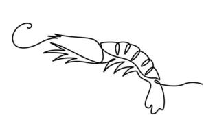 continuous one line drawing of lobsters crayfish vector