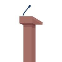 Tribune for speeches with a microphone. Flat illustration vector