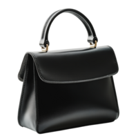 Elegant black handbag with structured design png
