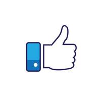 thumb up like background in flat style vector