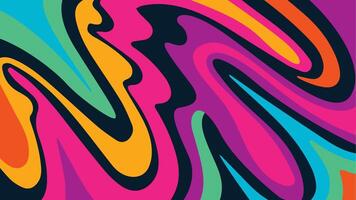 Hand drawn flat groovy psychedelic background vector