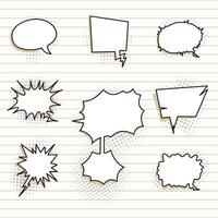 set of cartoon speech bubble vector