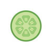 Cucumber slice cross section with seeds flat color icon for food applications and websites vector