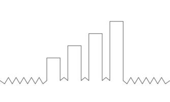 Continuous line drawing of graph icon, illustration of bar chart. Business growth concept one line. Single line art vector