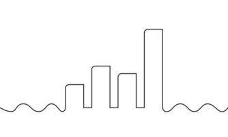 Continuous line drawing of graph. Illustration of chart. Business growth icon. Object one line, single line art vector