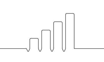 Continuous line drawing of graph. Business growth icon. Illustration of chart. Object one line. Single line art vector
