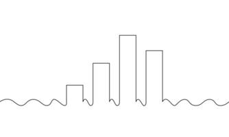 Continuous line drawing of graph. Illustration of bar chart. Business growth concept design. single line art. Object one line vector