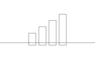 Continuous line drawing of graph business icon. Illustration of bar chart. Growth graph sign symbol. Object one line. Single line art vector