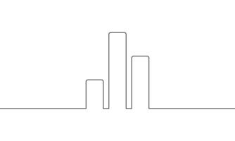 Continuous line drawing of graph business. Illustration of Bar chart icon. Object one line. Single line art vector