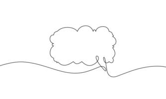 Continuous line drawing of speech bubbles. Illustration of bubble chat. Cloud bubble one line. Single line art vector