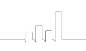 Continuous line drawing of graph. Illustration of bar chart. Business growth icon. Object one line. Single line art vector
