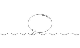 Continuous line drawing of speech bubble. Business icon. Illustration of bubble chat. Object one line. Single line art vector