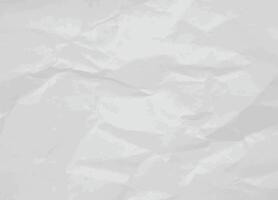 Blank background of Wrinkled Notebook Sheet. Gray horizontal creasy surface banner. Realistic Crumpled white Paper texture. vector