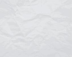 Wrinkled paper background. Realistic white empty banner with crumpled texture effect. Blank notepad page with copy space vector