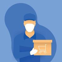 Template of a delivery service man illustration. vector