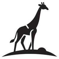 Editable graphic artwork of a giraffe silhouette with a camelopard vector