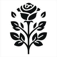 Black Graphic Images featuring Rose Flowers vector