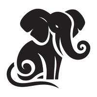 A white background with an elephant silhouette vector