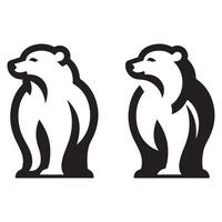 Graphic icon design for a modern, minimalist bear logo vector