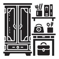 Graphic wardrobe icon template with a white backdrop vector
