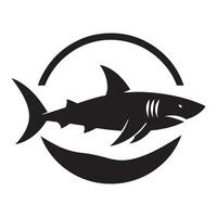 Shark graphic illustration with a simple and minimalistic silhouette vector
