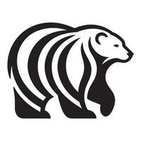 Illustration of a stylized black and white bear logo design vector