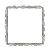 Square Stone Frame, Rocks Border. Empty Cartoon Frame Made Of Small Stones. vector