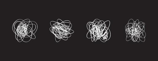 Random scribble shapes. Collection of chaotic hand-drawn doodles. Illustration for artistic designs. vector