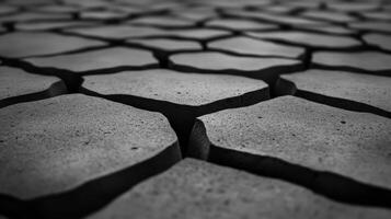 Macro shot of a raw concrete surface showing intricate pores and fine cracks rough texture with subtle shadow details monochromatic gray tones for industrial aesthetics photo