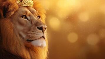 Close up of a lions intense gaze with a luminous portal of light behind it the lions mane blending with the energy of the Lions Gate portal with stars twinkling in the background photo