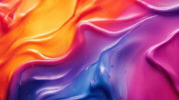 Vibrant Abstract Fluid Art with Bold Colors and Smooth Textures in Orange, Pink, and Purple Hues photo