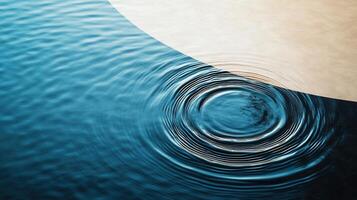 Abstract Minimalist Water Ripple with Sand Background - Calm and Serene Nature Concept photo