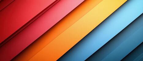 Vibrant Abstract Background with Colorful Diagonal Stripes in Red, Orange, Yellow, and Blue Tones photo