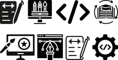 Graphic design program tools icons collection design vector