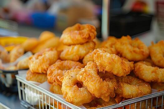 crujiente frito pollo licitaciones en cesta foto