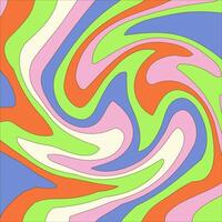 Groovy psychedelic wavy background . Retro 60s 70s liquid pattern. Modern wave retro abstract design. Swirl hippie illustration. vector