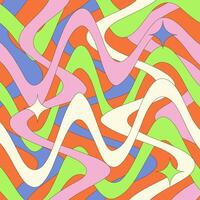 Trippy burst zigzag lines background. Psychedelic wavy intertwined stripes wallpaper. Groovy twisted sunburst swirl. Distorted curly wave texture design for poster, banner, cover. backdrop vector