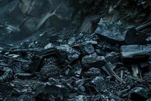 Pile of mined coal is awaiting further processing photo