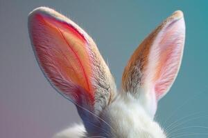 White rabbit showing inside of ears with red veins photo