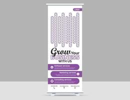 Rollup banner design with new style vector