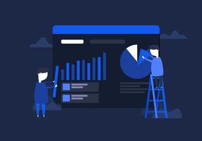 Digital analytics information tools. Big data. Concept for successful business in flat design. vector
