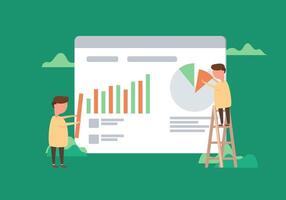 Digital analytics information tools. Big data. Concept for successful business in flat design. vector