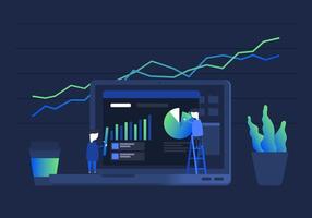 Digital analytics information tools. Big data. Concept for successful business in flat design. vector